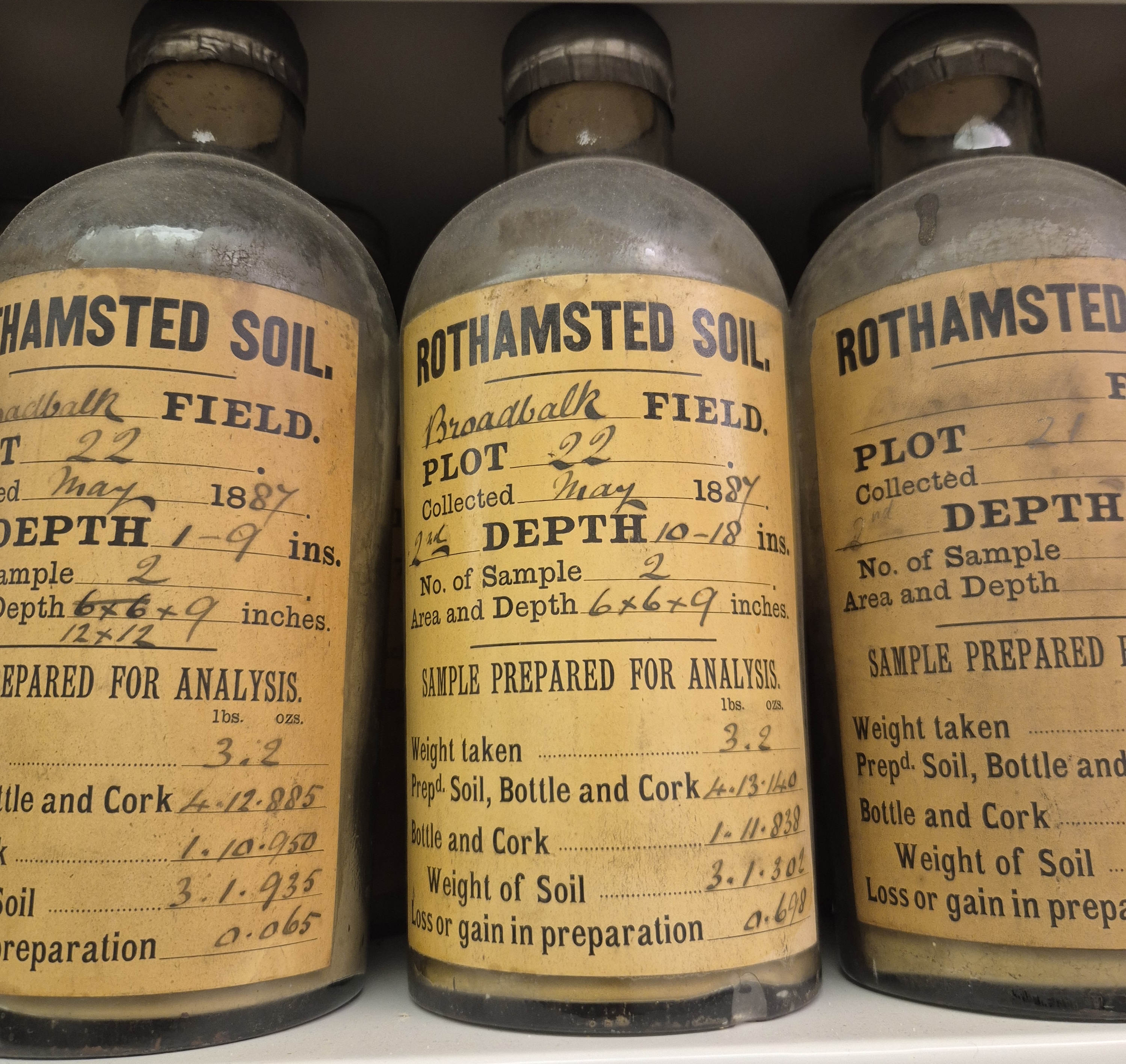 old bottles of soil